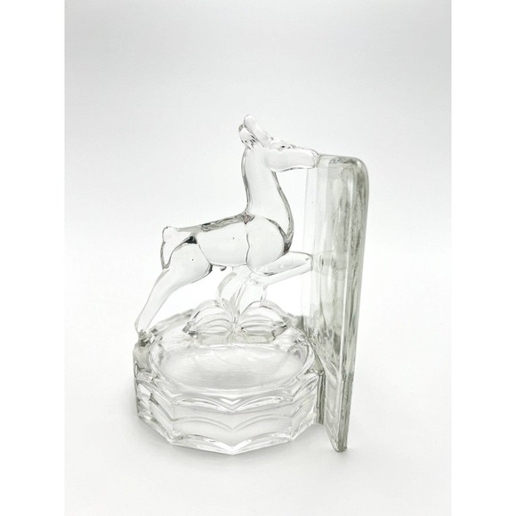 Glass Deer Gazelle Horse Glass Bookend Set 2 Vintage Art Deco 1930’s Rare - Picture 4 of 6